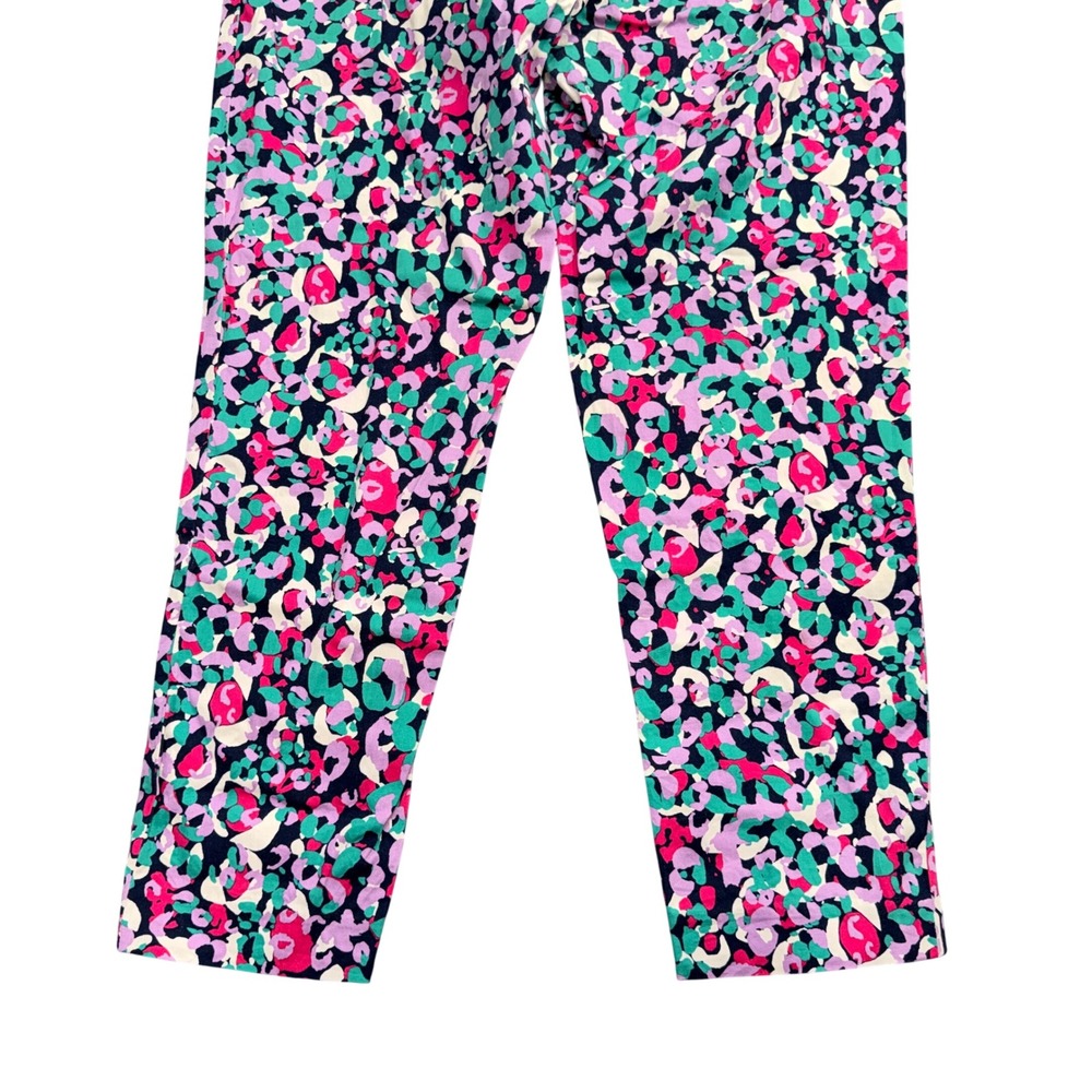 Pappagallo Womens Multi Color Abstract Print Cropped Straight Leg Pants Size 10 - Picture 6 of 8
